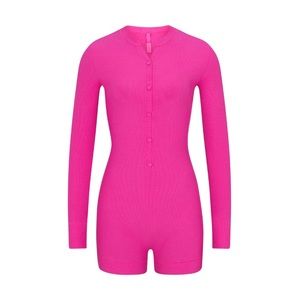 Skims Soft Lounge Button Up Henley Onesie